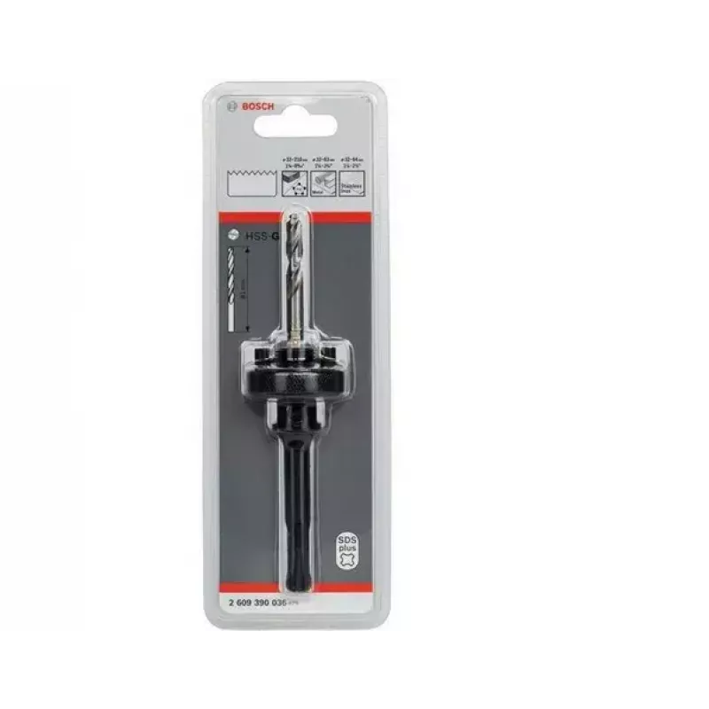 Hole saw adaptor Bosch 2609390036 SDS-plus shank Black HSS-G