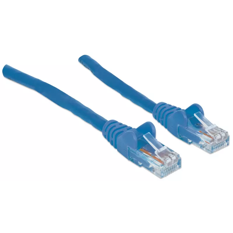 Intellinet Network Patch Cable, Cat6, 20m, Blue, CCA, U/UTP, PVC, RJ45, Gold Plated Contacts, Snagless, Booted, Lifetime Warranty