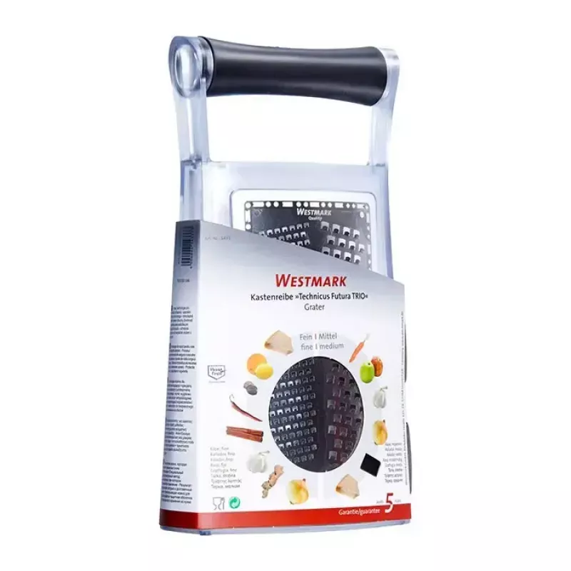 Box grater Westmark Trio Black Transparent Plastic Stainless steel