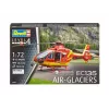 Rotorcraft model REVELL EC135 Air-Glaciers assembly kit, scale 1:72, length 143 mm, rotor Ø 140 mm
