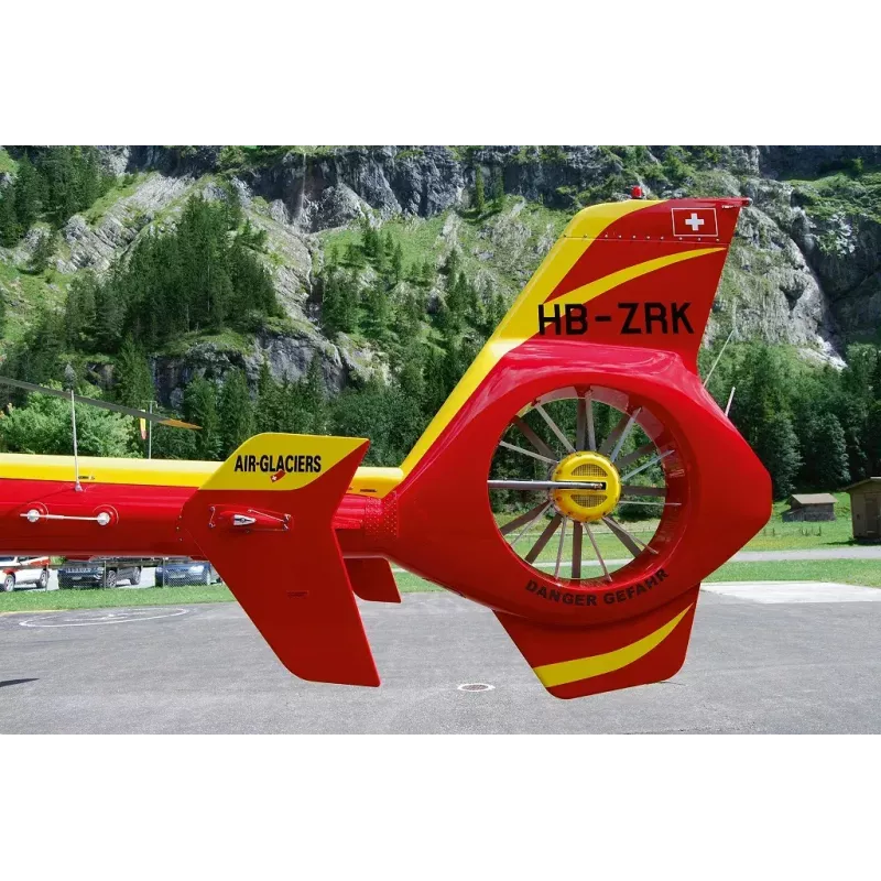 Rotorcraft model REVELL EC135 Air-Glaciers assembly kit, scale 1:72, length 143 mm, rotor Ø 140 mm