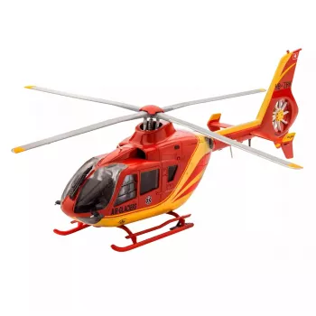 Rotorcraft model REVELL EC135 Air-Glaciers assembly kit, scale 1:72, length 143 mm, rotor Ø 140 mm