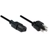 Manhattan Power Cord/Cable, US 2-pin plug (NEMA 5-15) to C13 Female (kettle lead), 1.8m, Black, Polybag