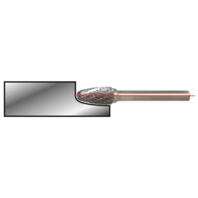 Rotary Burr KS Tools 515.3261 Metal Oval 3mm for Cast Iron Plastic