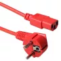 ACT Powercord mains connector CEE 7/7 male (angled) - C13 red 1.8 m
