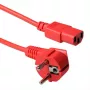 ACT Powercord mains connector CEE 7/7 male (angled) - C13 red 3 m