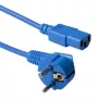 ACT Powercord mains connector CEE 7/7 male (angled) - C13 blue 1.8 m