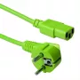 ACT Powercord mains connector CEE 7/7 male (angled) - C13 green 0.6 m
