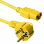 ACT Powercord mains connector CEE 7/7 male (angled) - C13 yellow 1.8 m