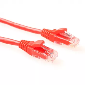 ACT Red 1.5 meter U/UTP CAT5E patch cable component level with RJ45 connectors