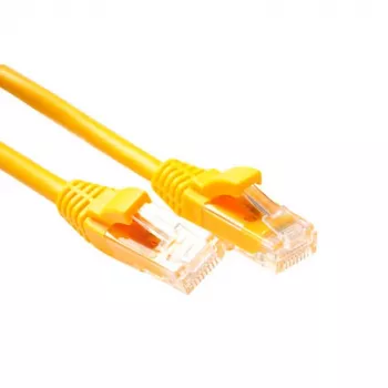 ACT Yellow 0.5 meter U/UTP CAT5E patch cable component level with RJ45 connectors