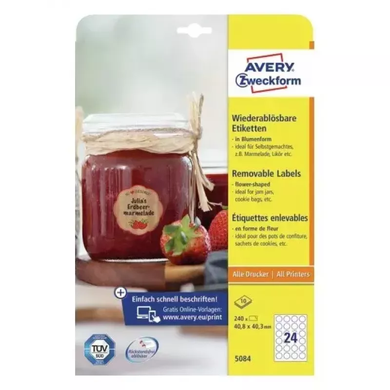 Self-adhesive printer label Avery 5084