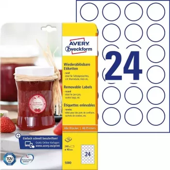 Self-adhesive label Circle Avery 5080