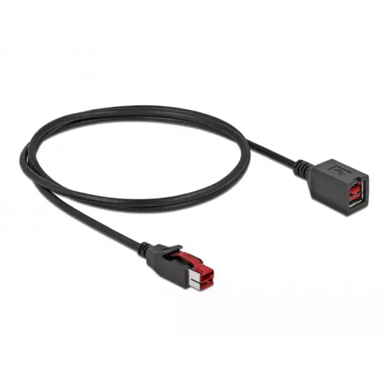Powered USB extension cable DeLOCK 85985 24 V 1 m Black