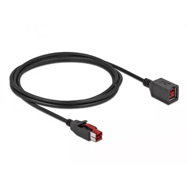 Powered USB extension cable DeLOCK 85986 24 V 2 m Black