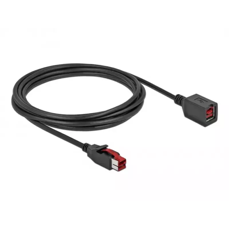 Powered USB extension cable DeLOCK 85987 24 V 3 m Black