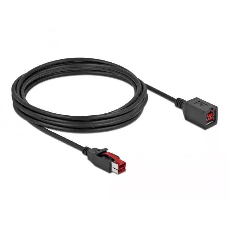 Powered USB extension cable DeLOCK 85988 24 V 4 m Black