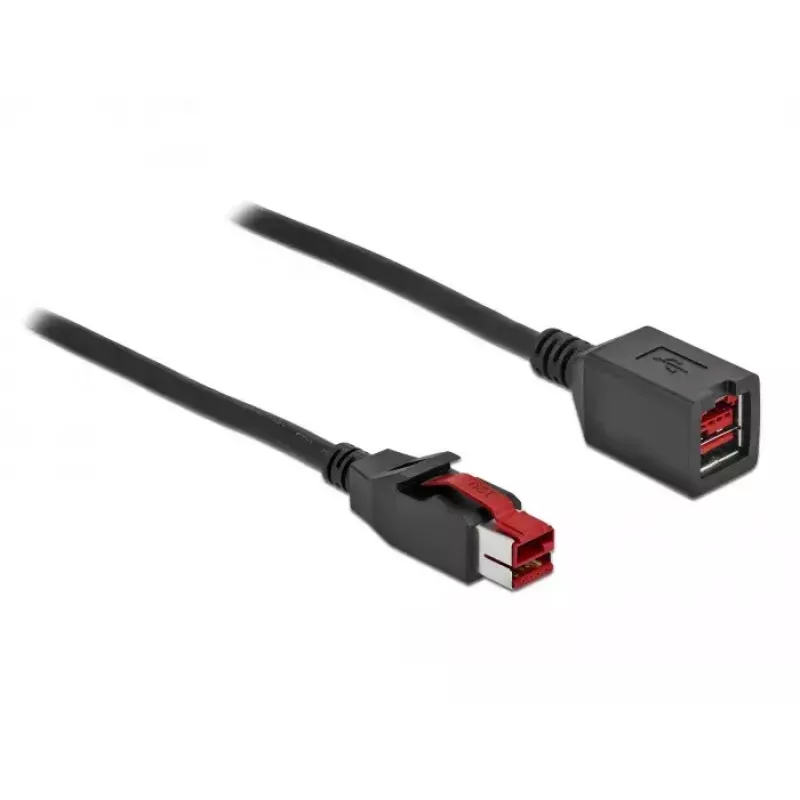 Powered USB extension cable DeLOCK 85988 24 V 4 m Black
