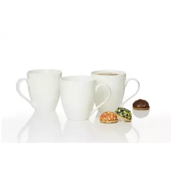 Ritzenhoff & Breker Gusto Jumbo Coffee Mug, 0.6L, White Porcelain, Dishwasher Safe, 110mm - 6 Pack (088762)
