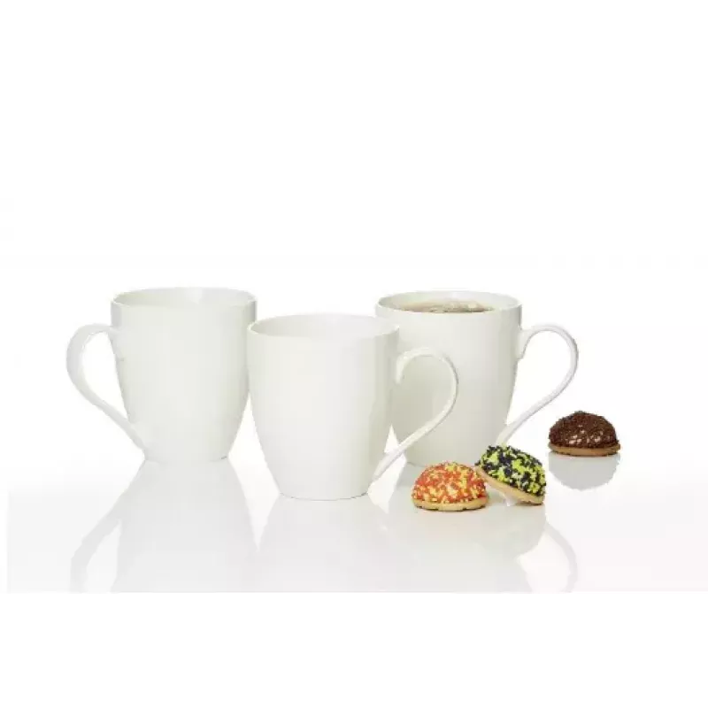 Ritzenhoff & Breker Gusto Jumbo Coffee Mug, 0.6L, White Porcelain, Dishwasher Safe, 110mm - 6 Pack (088762)