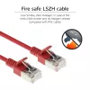 ACT Red 0.5 meter LSZH U/FTP CAT6A datacenter slimline patch cable snagless with RJ45 connectors