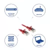 ACT Red 3 meter LSZH U/FTP CAT6A datacenter slimline patch cable snagless with RJ45 connectors