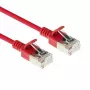 ACT Red 0.25 meter LSZH U/FTP CAT6A datacenter slimline patch cable snagless with RJ45 connectors