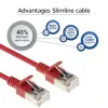 ACT Red 0.25 meter LSZH U/FTP CAT6A datacenter slimline patch cable snagless with RJ45 connectors
