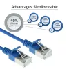 ACT Blue 2 meter LSZH U/FTP CAT6A datacenter slimline patch cable snagless with RJ45 connectors