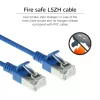 ACT Blue 2 meter LSZH U/FTP CAT6A datacenter slimline patch cable snagless with RJ45 connectors