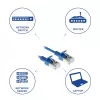 ACT Blue 0.25 meter LSZH U/FTP CAT6A datacenter slimline patch cable snagless with RJ45 connectors