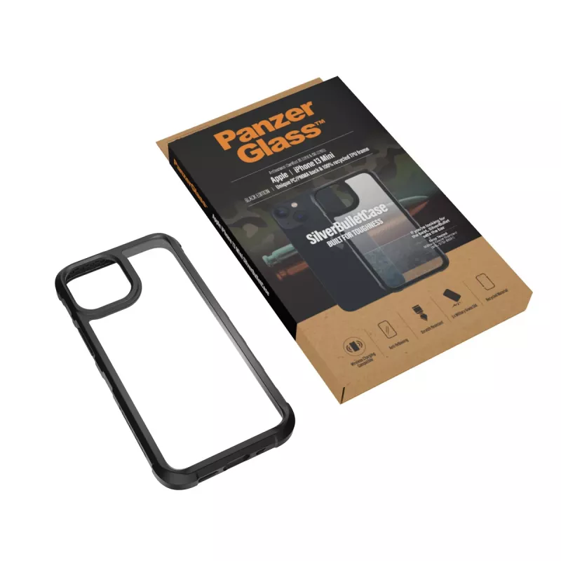 Cover PanzerGlass SilverBullet ClearCase iPhone 13 Mini Black