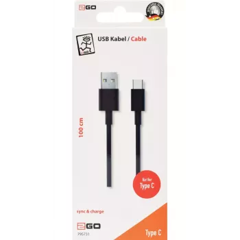 USB cable 2GO 795731 1m USB B USB C USB 3.2 Gen 1 Black