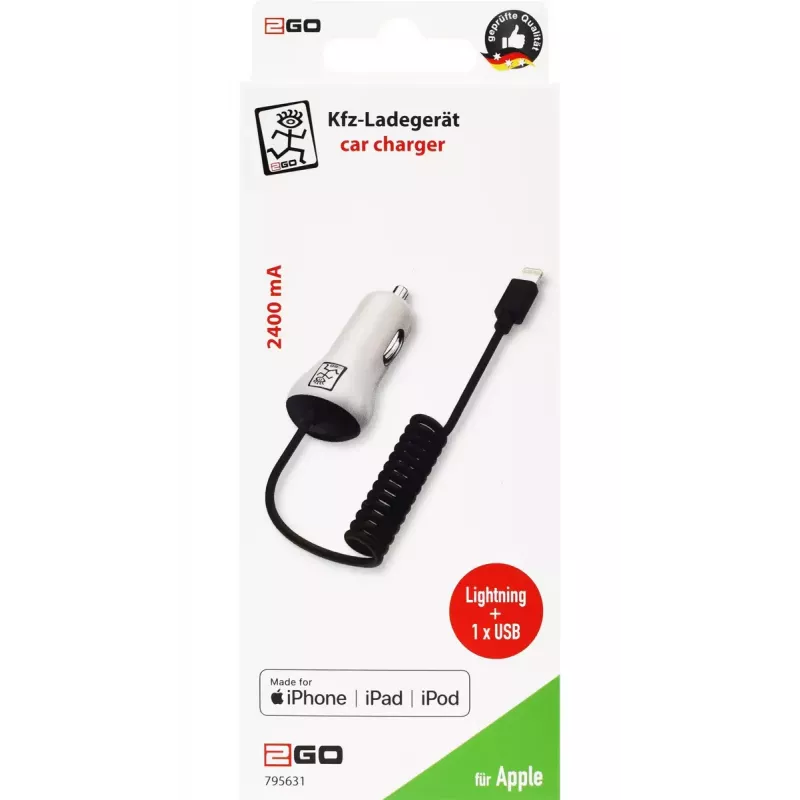 Mobile device charger 2GO 795631 Auto Cigar lighter 12/24V 5V White