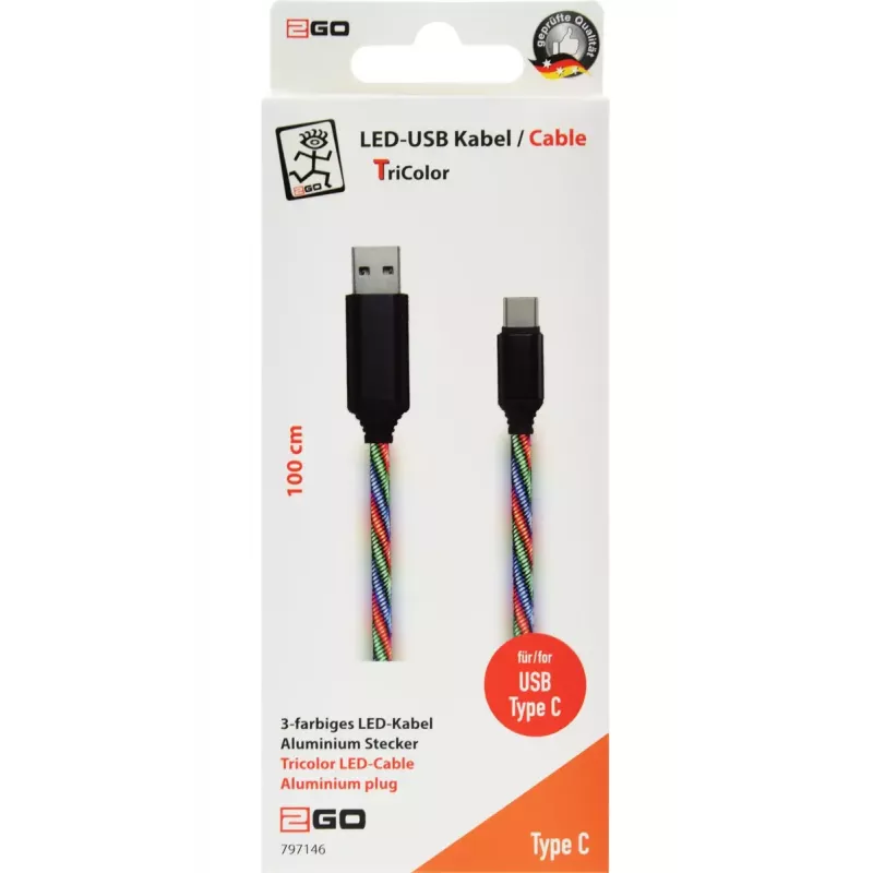 USB cable 2GO 797146 1m USB B USB C Multicolour