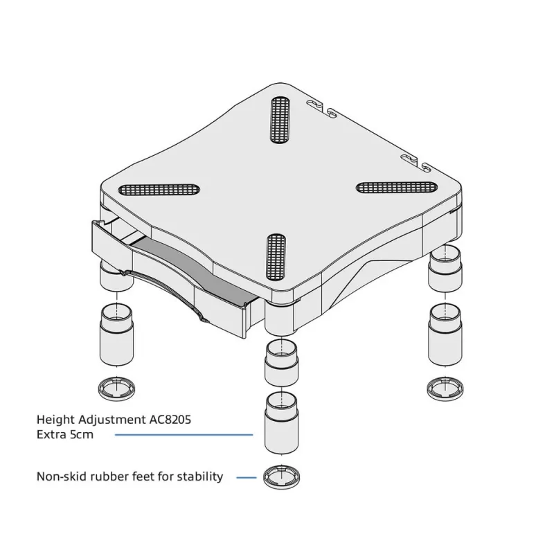 Feet ACT AC8200 Black 65mm Desk Mounting