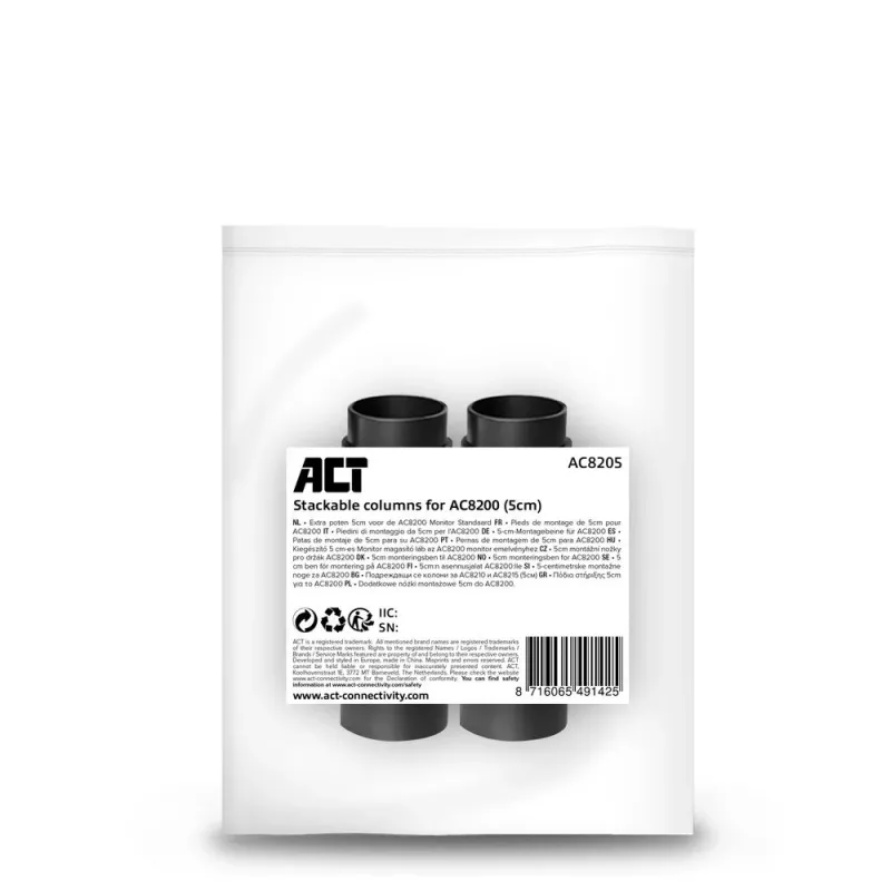 Feet ACT AC8200 Black 65mm Desk Mounting