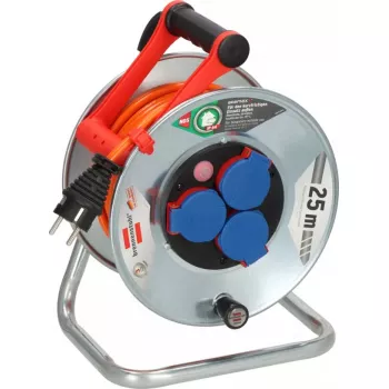 Cord reel Brennenstuhl 1198740 3 AC outlets 25 m Stainless steel