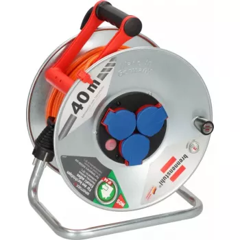 Cord reel Brennenstuhl 1198750 3 AC outlets 40 m Stainless steel
