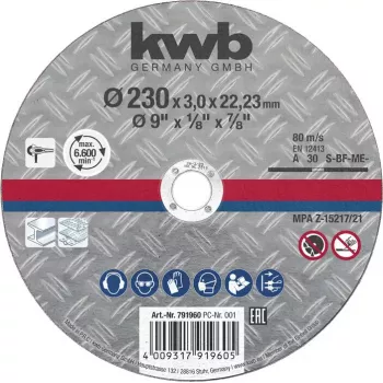 Cutting disc KWB 791993 Flat centre for Metal