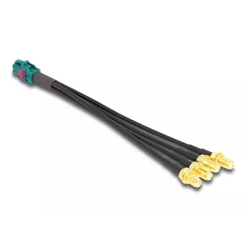 DeLOCK 90143 Coaxial Cable 0.2 m Mini FAKRA Z 4 x SMA Black