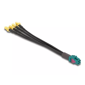 DeLOCK 90143 Coaxial Cable 0.2 m Mini FAKRA Z 4 x SMA Black