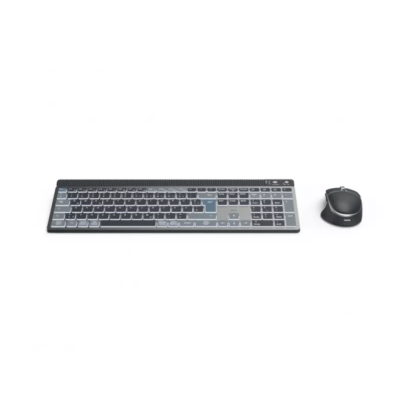 Hama WKM-750 keyboard Mouse included Home/Office Bluetooth QWERTZ German Anthracite, Black, Blue
