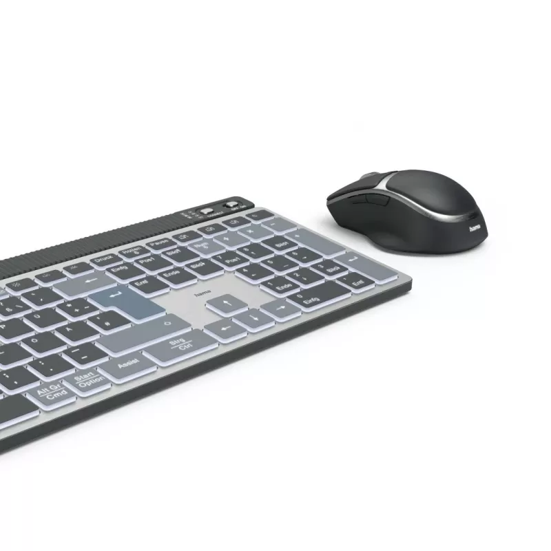 Hama WKM-750 keyboard Mouse included Home/Office Bluetooth QWERTZ German Anthracite, Black, Blue
