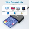 Manhattan USB-C Contact Smart Card Reader with MicroSD slot, USB Type-C Male to Contact Reader Interface and microSDXC, Supports Windows, macOS and Linux, Reads SIM Cards with Adapter, Cable 1m, Black, Three Year Warranty