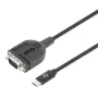 Manhattan USB-C to Serial Converter cable, 1m, Male to Male, Serial/RS232/COM/DB9, Prolific PL2303GT Chip, Black cable, Three Years Warranty