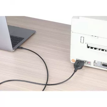 Manhattan USB-C to Serial Converter cable, 1m, Male to Male, Serial/RS232/COM/DB9, Prolific PL2303GT Chip, Black cable, Three Years Warranty