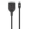 Manhattan USB-C to Serial Converter cable, 1m, Male to Male, Serial/RS232/COM/DB9, Prolific PL2303GT Chip, Black cable, Three Years Warranty