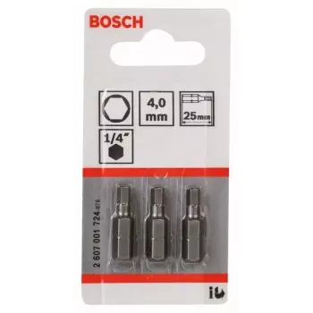 Screwdriver bit Bosch 2 607 001 724 4 mm Security hex 3 pcs