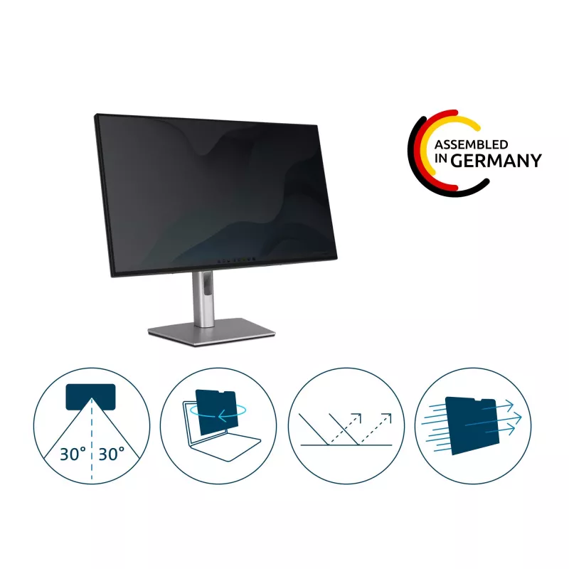 Kensington EQ Privacy Screen Filter for 23'' Monitors 16:9, 58.4 cm (23 inch), 16:9, Monitor, Frameless display privacy filter, 2H, Anti-blue, Anti-reflective, Privacy